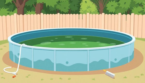 Above-Ground Pool Cleaning Process Illustration