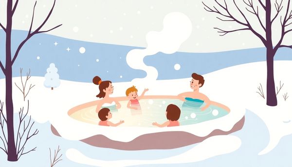 Summer And Winter Swimming Illustration