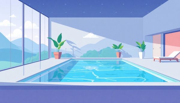 Flat Design Pool With Water Indicator