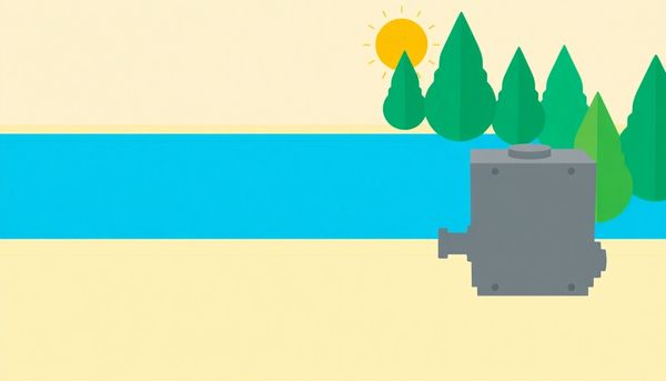 Flat Design Backyard Pool Pump Scene