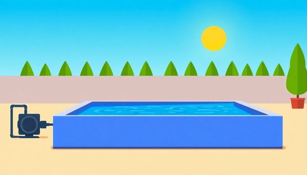 Backyard Pool Scene With Pump System