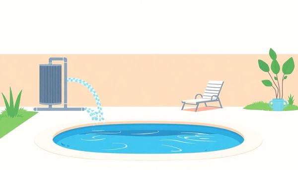 Backyard Pool With Filtration System Illustration