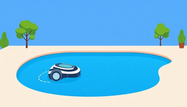 Robotic Pool Cleaner in Serene Backyard