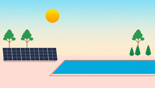 Poolside Solar Heating Efficiency Illustration