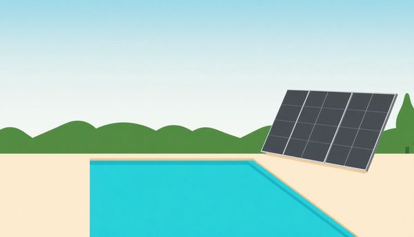 Backyard Pool With Solar Collectors