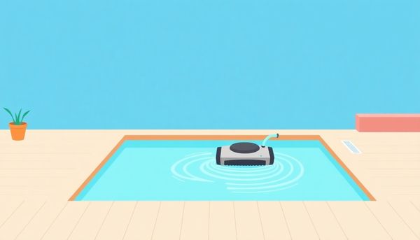 Effortless Pool Cleaning Scene Illustration