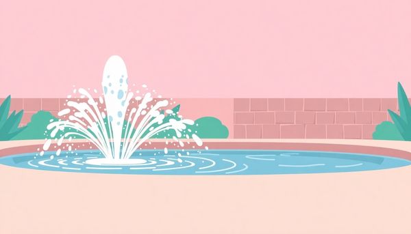 Flat Design Pool With Fountain Transformation