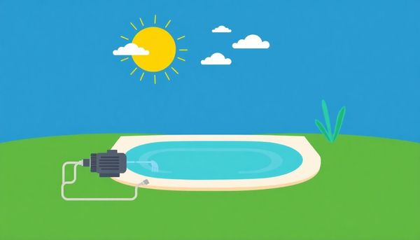 Pool Pump Mechanics Backyard Scene Illustration