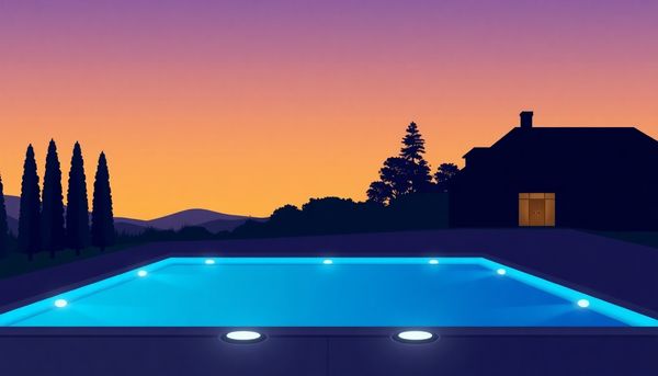 Serene Backyard Pool With LED Lights