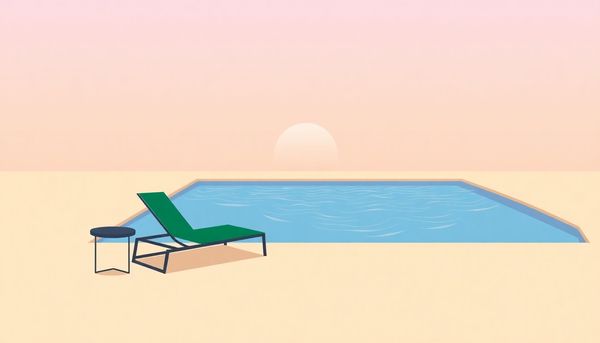 Minimalist Morning Poolside with Lounge Chair