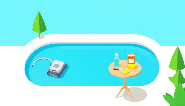 Backyard Pool Cleaning Illustration