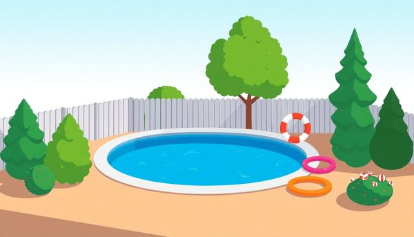 Safety-Focused Backyard Swimming Pool Illustration