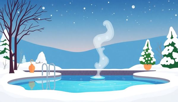 Winter Pool Preparation Flat Design Illustration