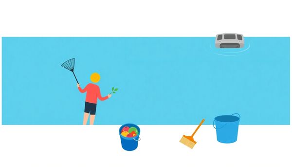 Minimalist Pool Cleaning Illustration