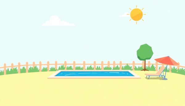 Summer Backyard With Pool Illustration