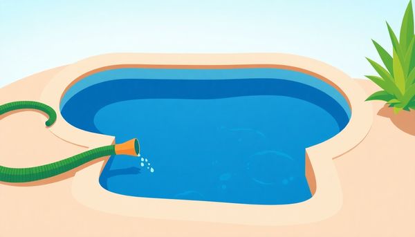 Draining Pool With Garden Hose Illustration