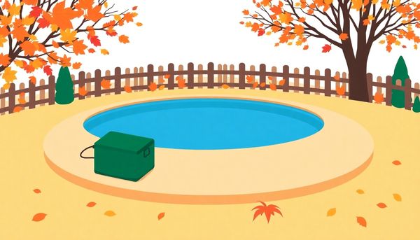 Serene Autumn Scene With Pool And Leaves