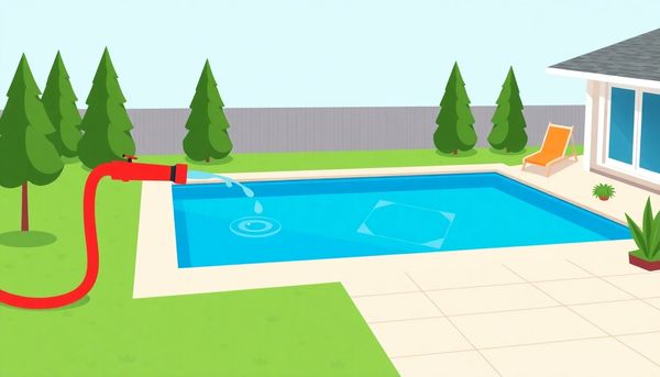 Refreshing Backyard Pool Refill Illustration