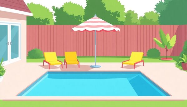 Backyard Pool Cleaning Illustration