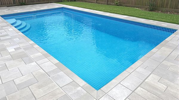 Inground Blue Tile Swimming Pool