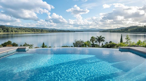 Swimming Pool overlooking lake