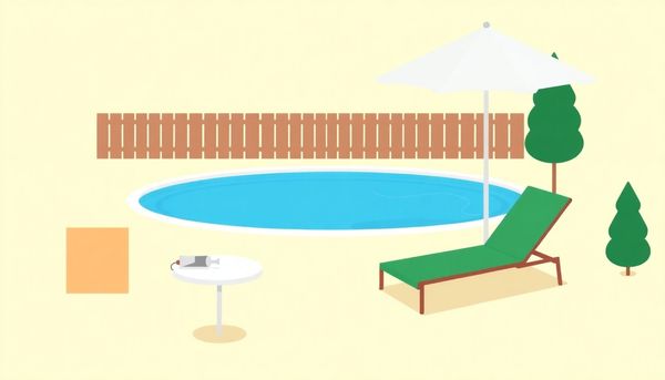 Minimalist Illustration of Pool Repair Scene