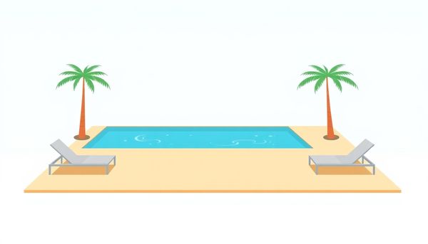 Pool As Summer Relaxation Centerpiece Illustration