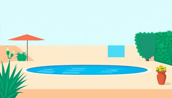 Smooth Pool Liner With Geometric Surroundings