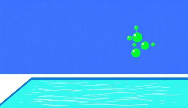 Chlorine Molecule Over Turquoise Pool