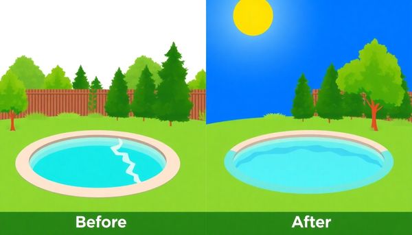 Before and After Pool Liner Repair