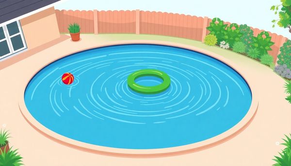 Backyard Pool With Floating Indicators