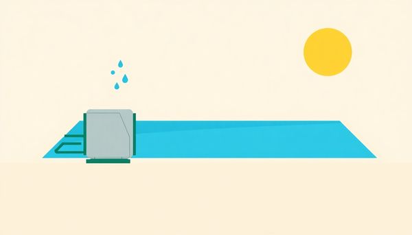Poolside Chlorinator with Sunlit Water Droplets