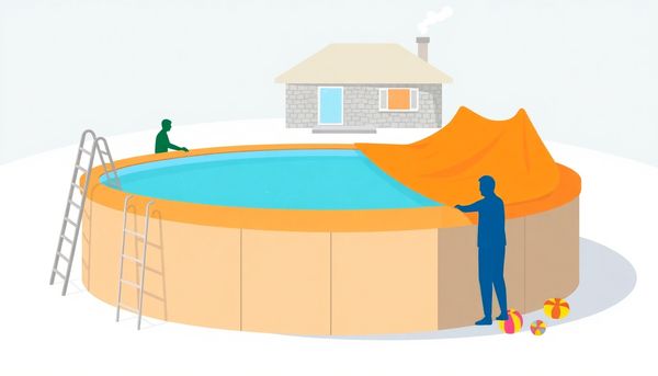 Winter Pool Closing Illustration