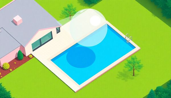 Aerial View of Pool with Solar Cover