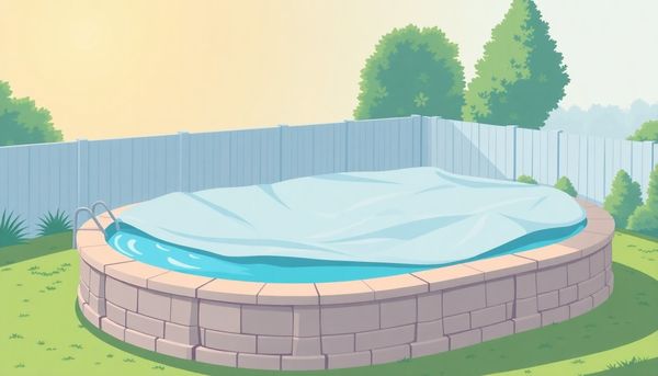 Flat Design Illustration Of Pool Cover