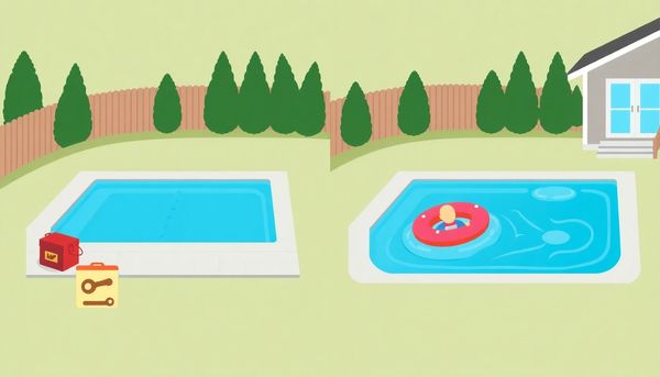 Before and After Pool Repair Illustration