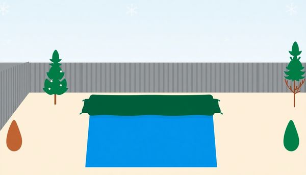 Winterized Pool With Snowflake-Covered Cover