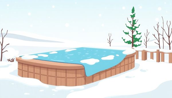 Winter Pool With Frosted Protective Cover