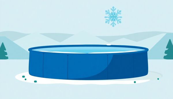 Minimalist Winter Pool Scene With Snowflake