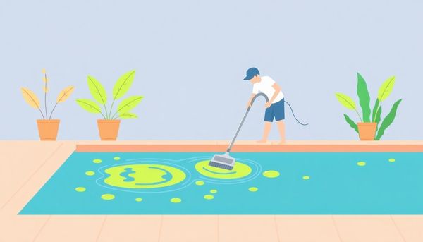 Vacuum Cleaning Algae in Pool