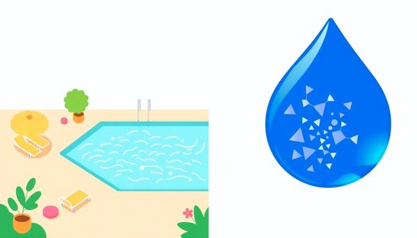 Split Scene Of Pool And Water Molecule