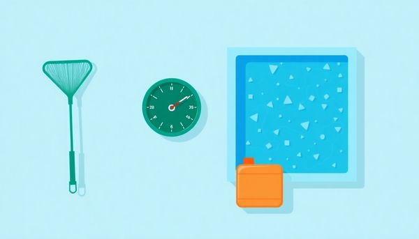 Flat Design Pool Maintenance Illustration