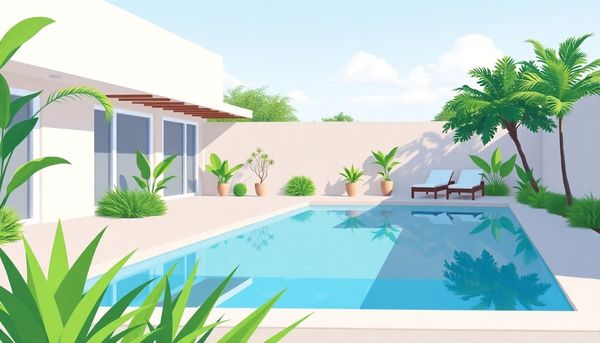 Swimming Pool Maintenance Flat Illustration