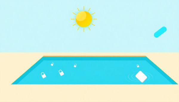 Stylized Illustration of Chlorine Lock in Pool