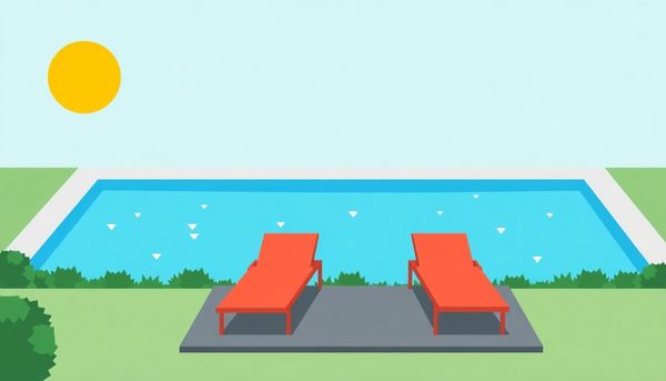 Tranquil Pool Scene With Loungers