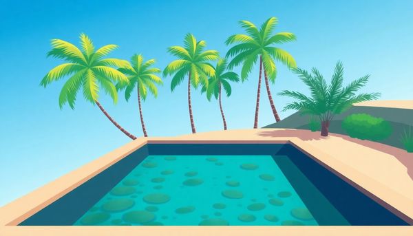 Modern Backyard Pool Scene Illustration