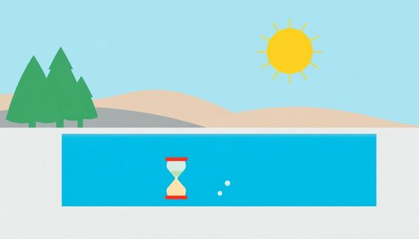 Flat Design Pool With Sun And Hourglass