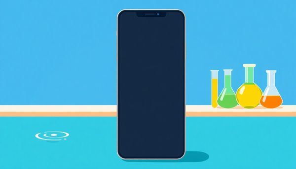 Smartphone With Pool And Beakers