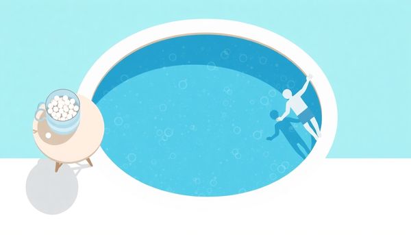 Stylized Swimming Pool With Diver Illustration