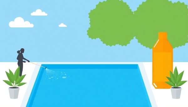 Flat Design Serene Poolside Scene